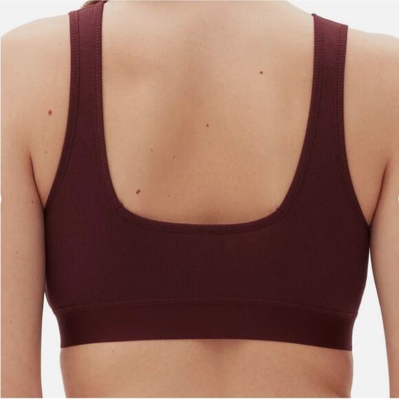 Gap Body Bralette Womens Medium Red Cotton Rib Lounge Athleisure Comfy Stretch - Picture 2 of 10